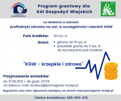 program grantowy KGW krzepkie i zdrowe infografika